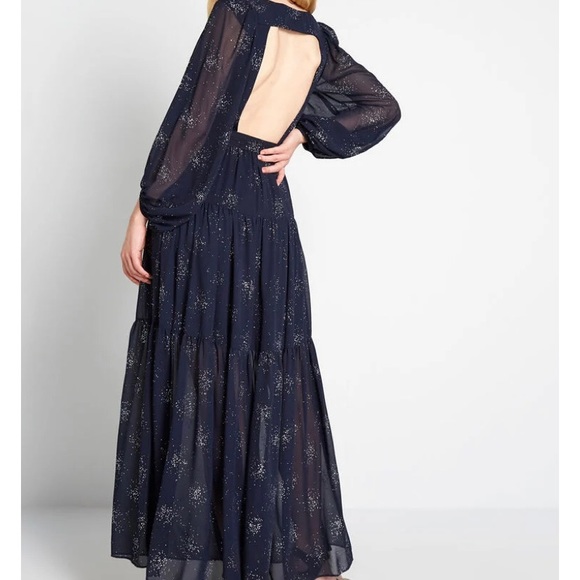 NWT - ModCloth Its a Long Story Chiffon Maxi Dress - Picture 3 of 8